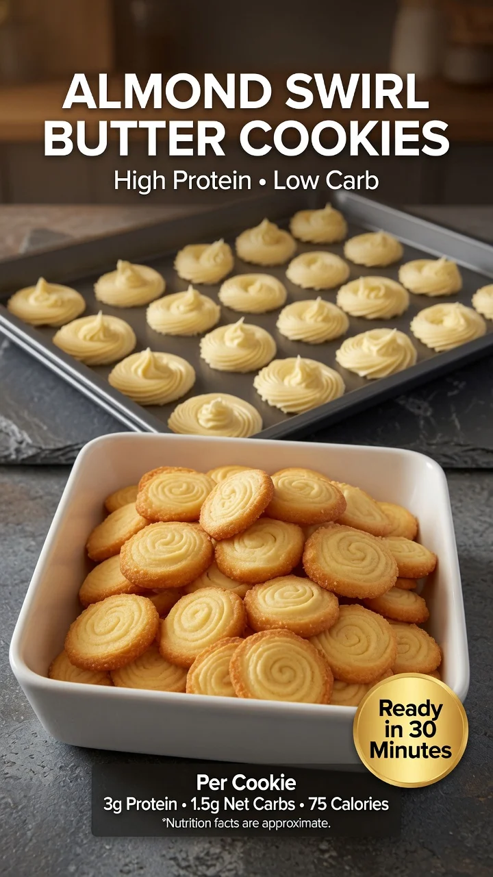 High-Protein Almond Swirl Butter Cookies