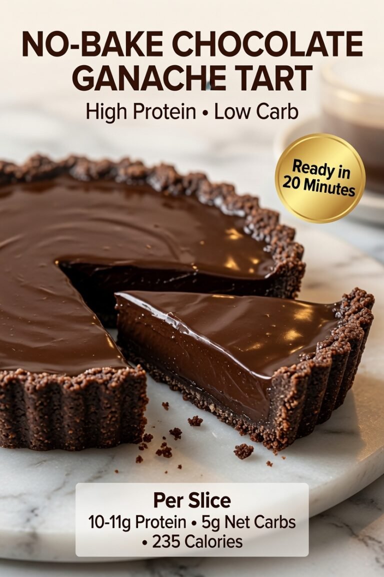 High-Protein No-Bake Chocolate Ganache Tart