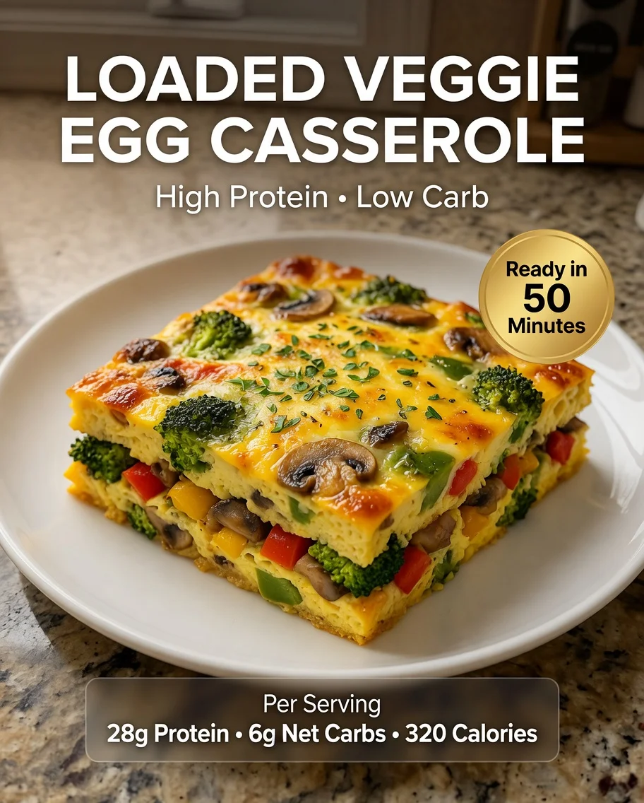 High-Protein Loaded Veggie Egg Casserole