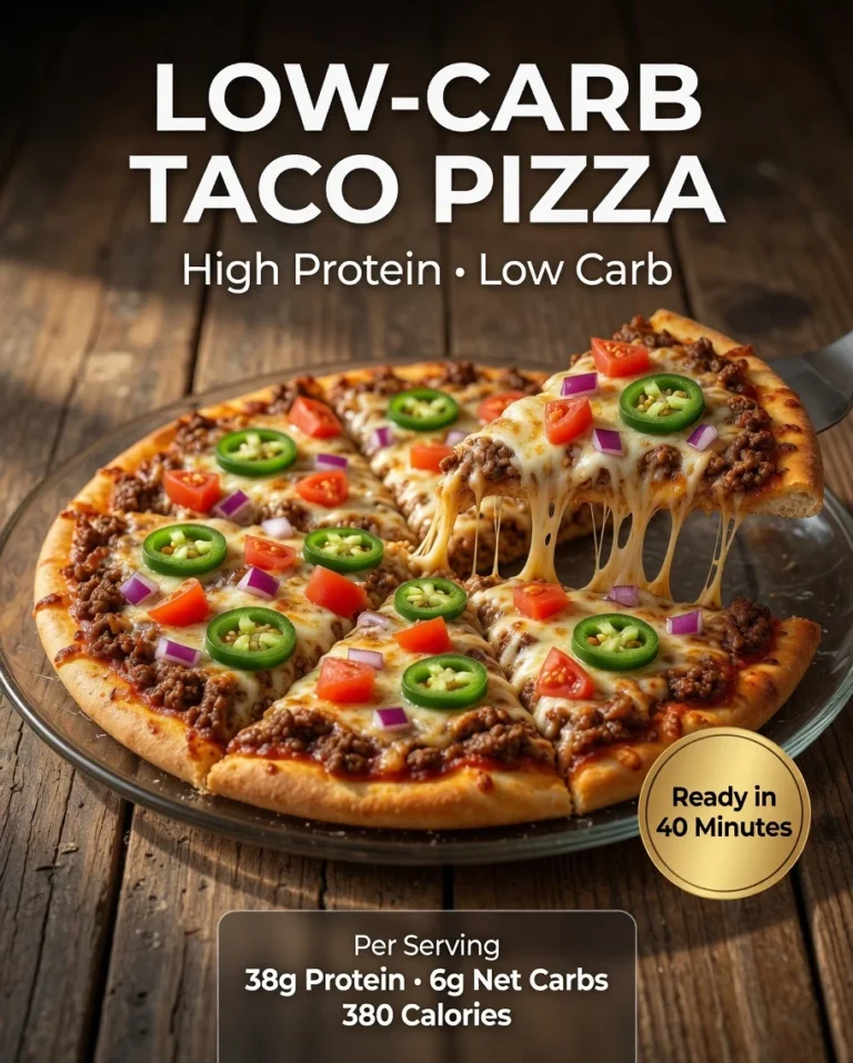 High-Protein Low-Carb Taco Pizza