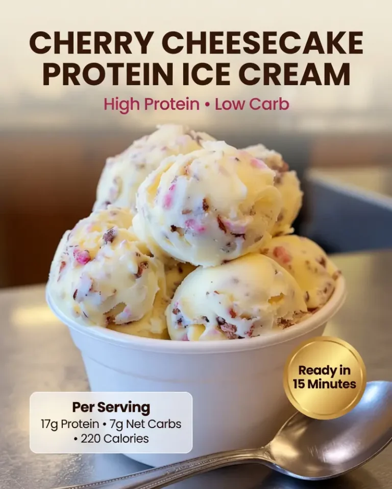 High-Protein Cherry Cheesecake Ice Cream