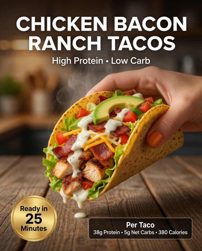 High-Protein Chicken Bacon Ranch Tacos