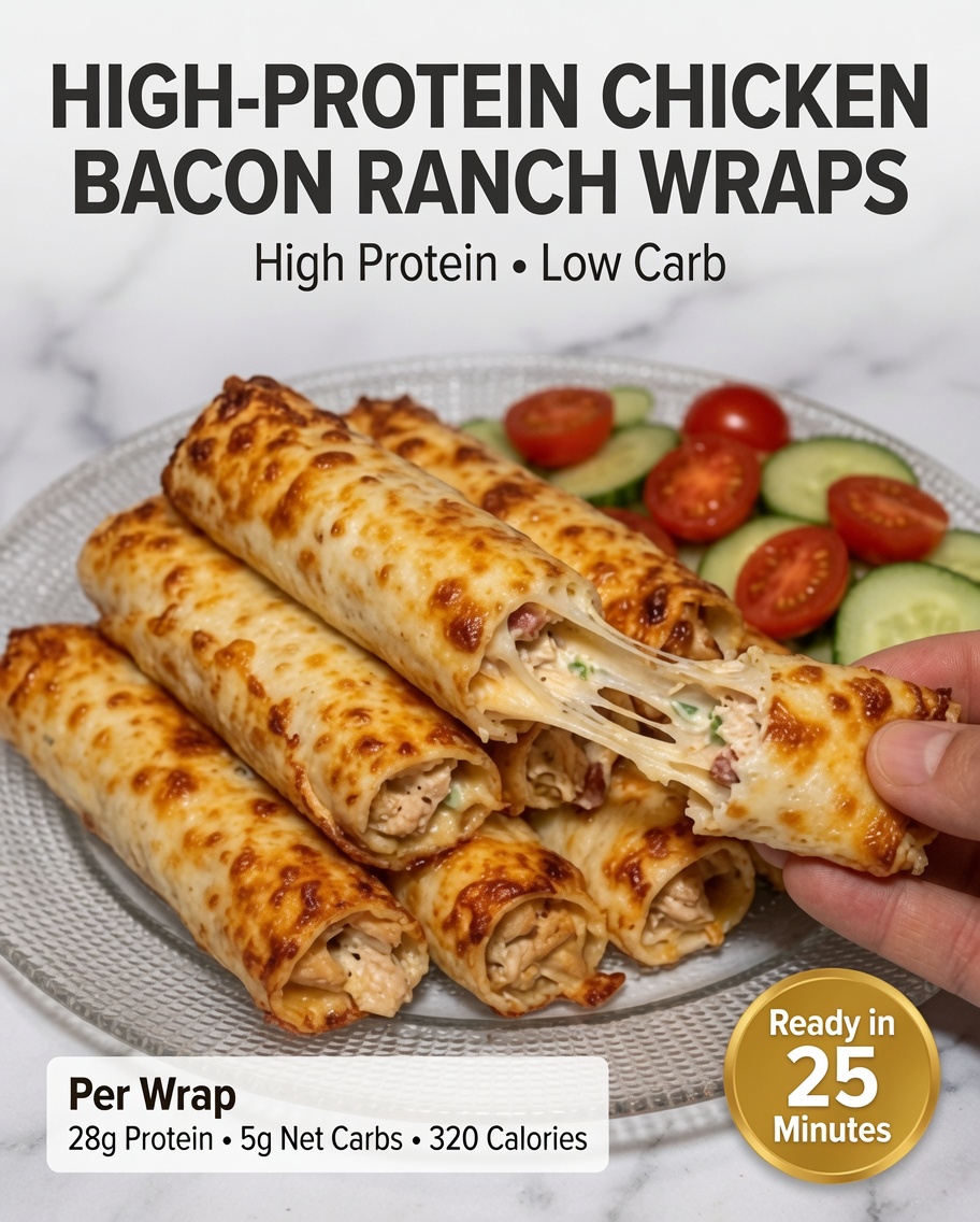 High-Protein Chicken Bacon Ranch Wraps