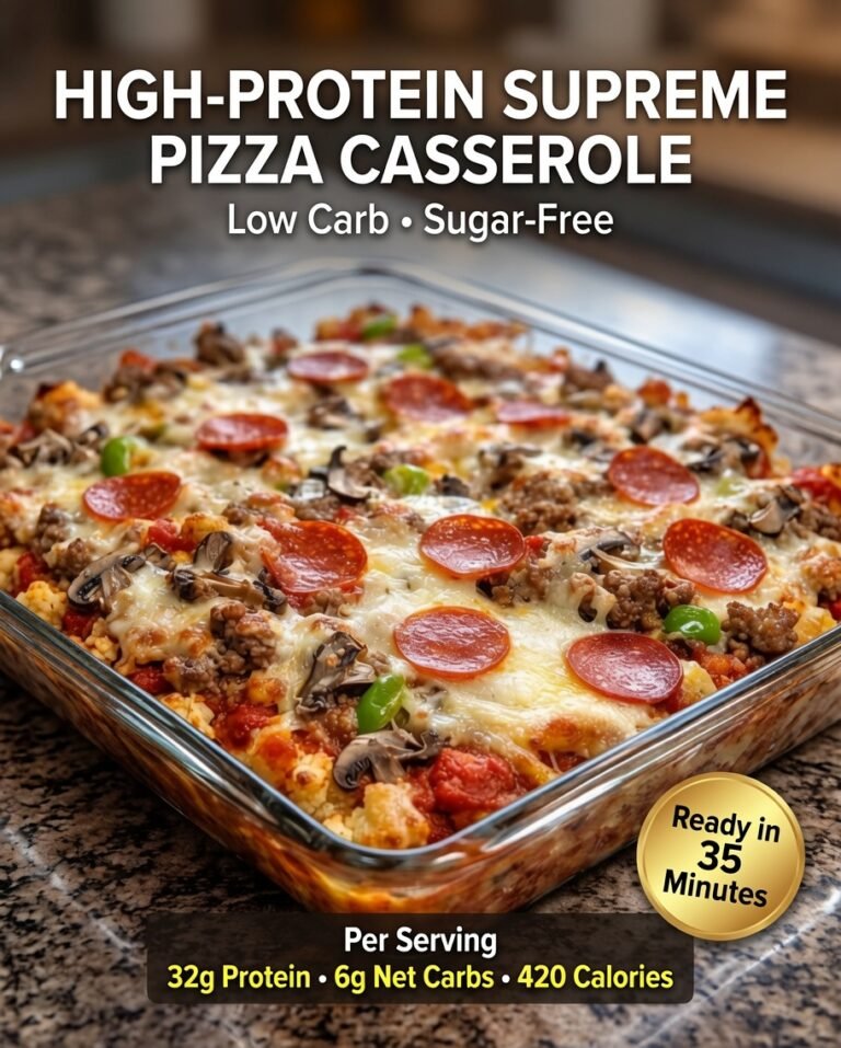 High-Protein Supreme Pizza Casserole