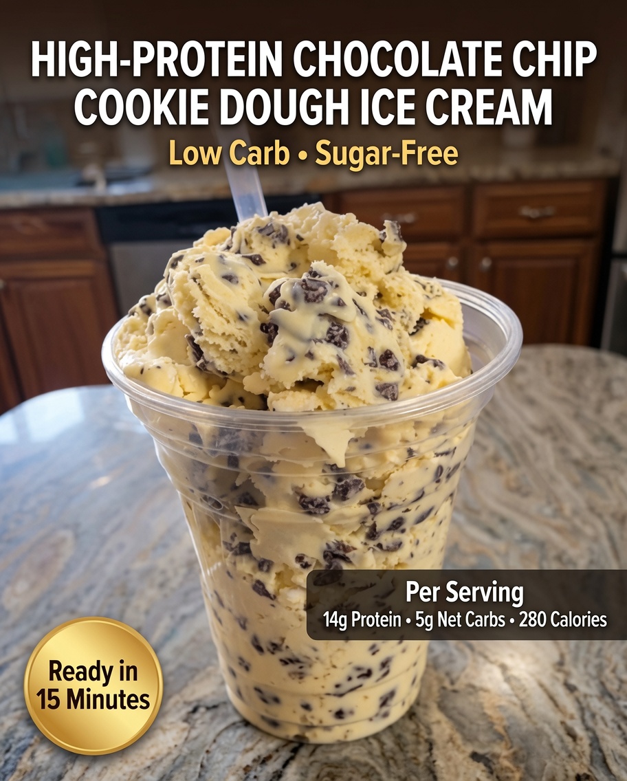 High-Protein Chocolate Chip Cookie Dough Ice Cream