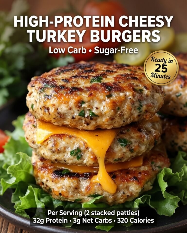 High-Protein Cheesy Turkey Burgers