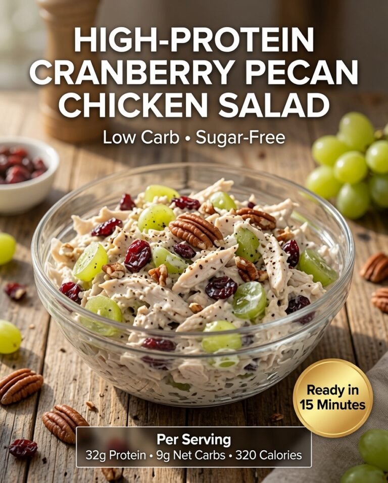 High-Protein Cranberry Pecan Chicken Salad