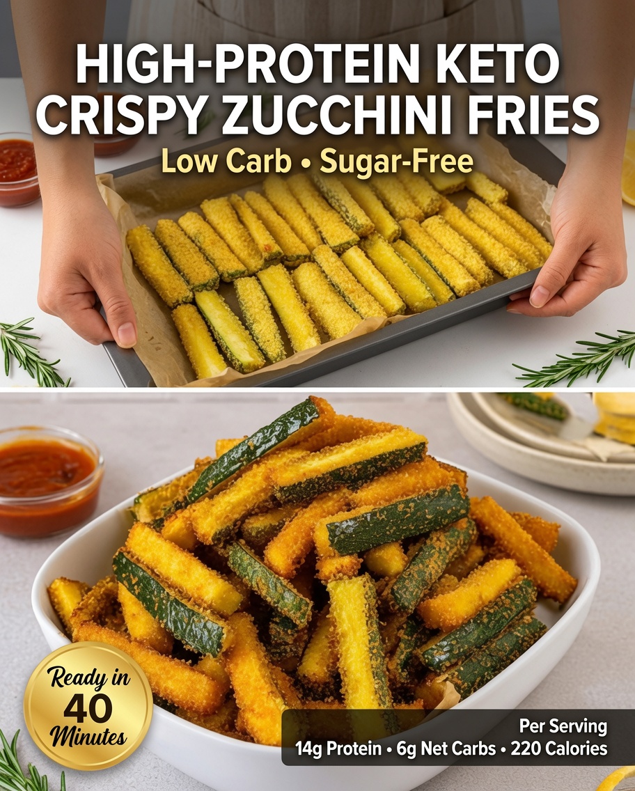 High-Protein Keto Crispy Zucchini Fries