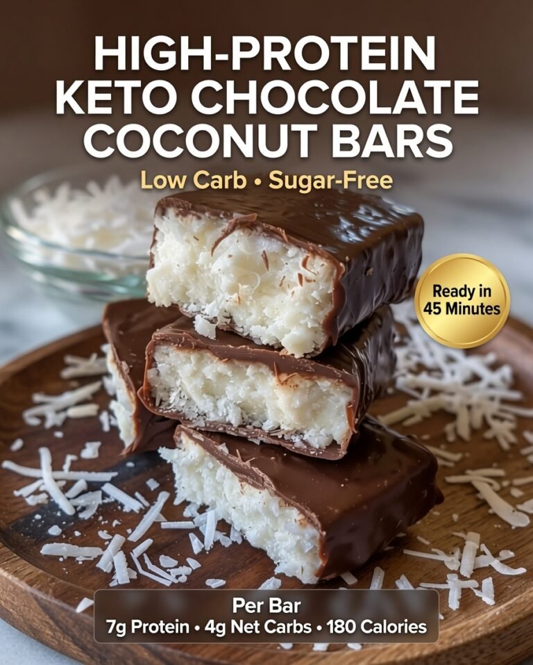 High-Protein Keto Chocolate Coconut Bars