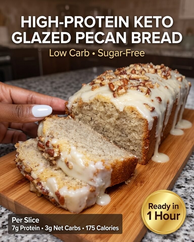 High-Protein Keto Glazed Pecan Bread