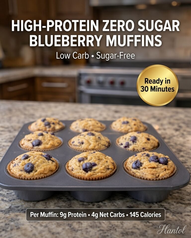 High-Protein Zero Sugar Blueberry Muffins