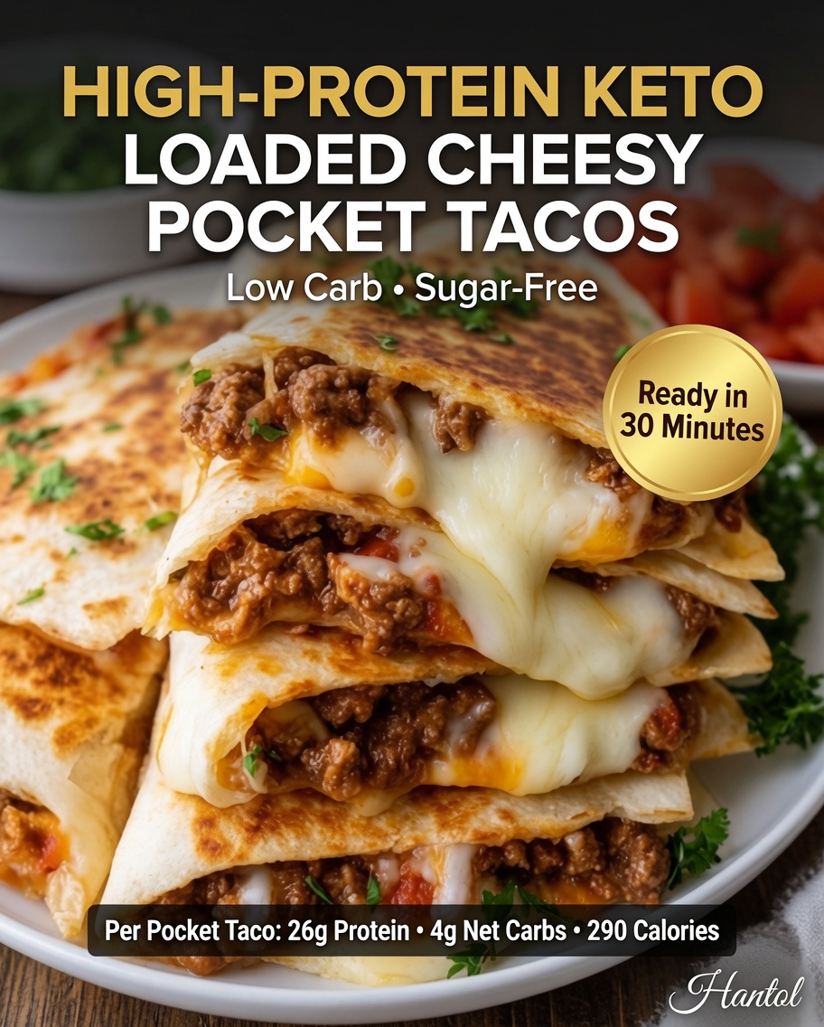 High-Protein Keto Loaded Cheesy Pocket Tacos