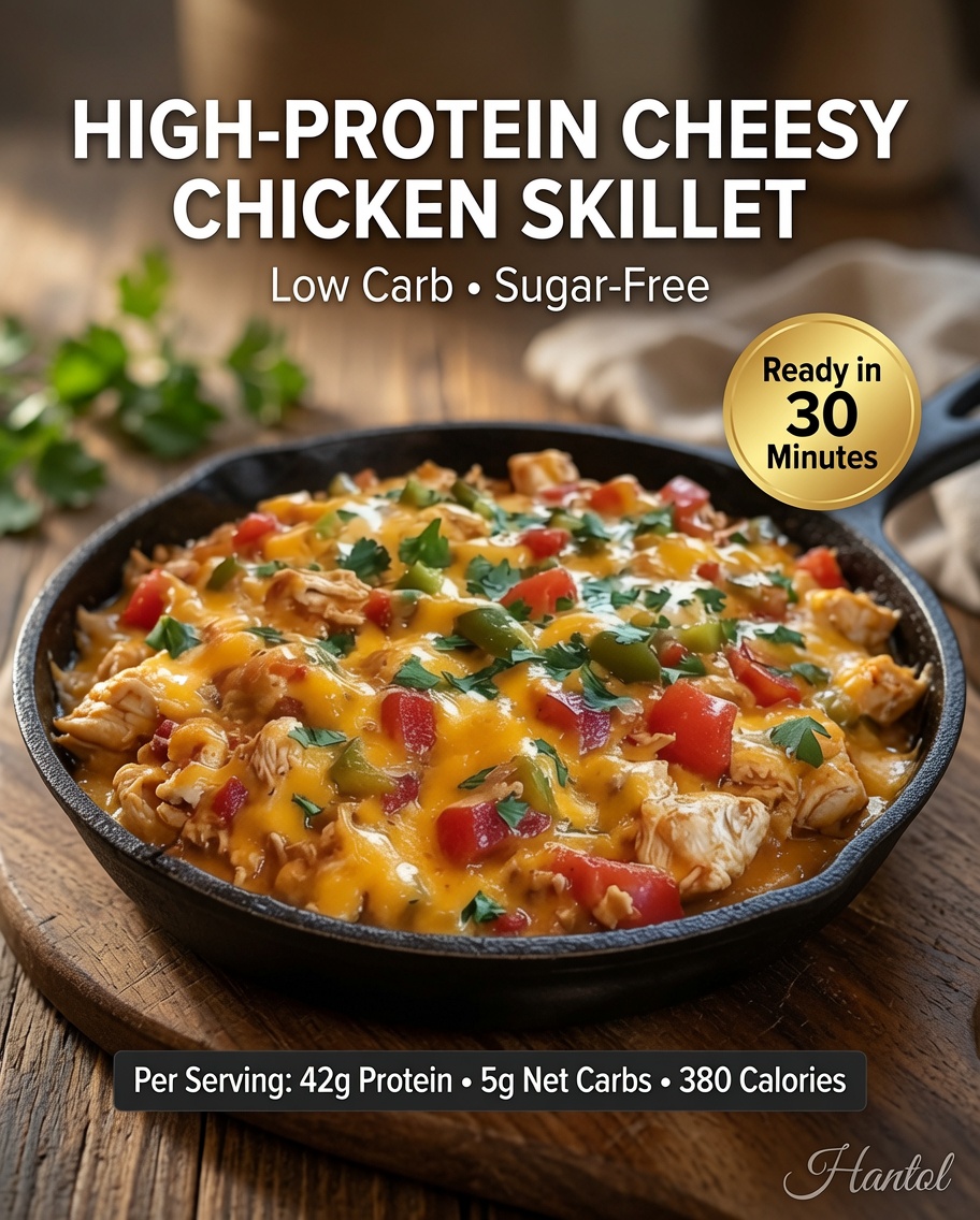 High-Protein Cheesy Chicken Skillet