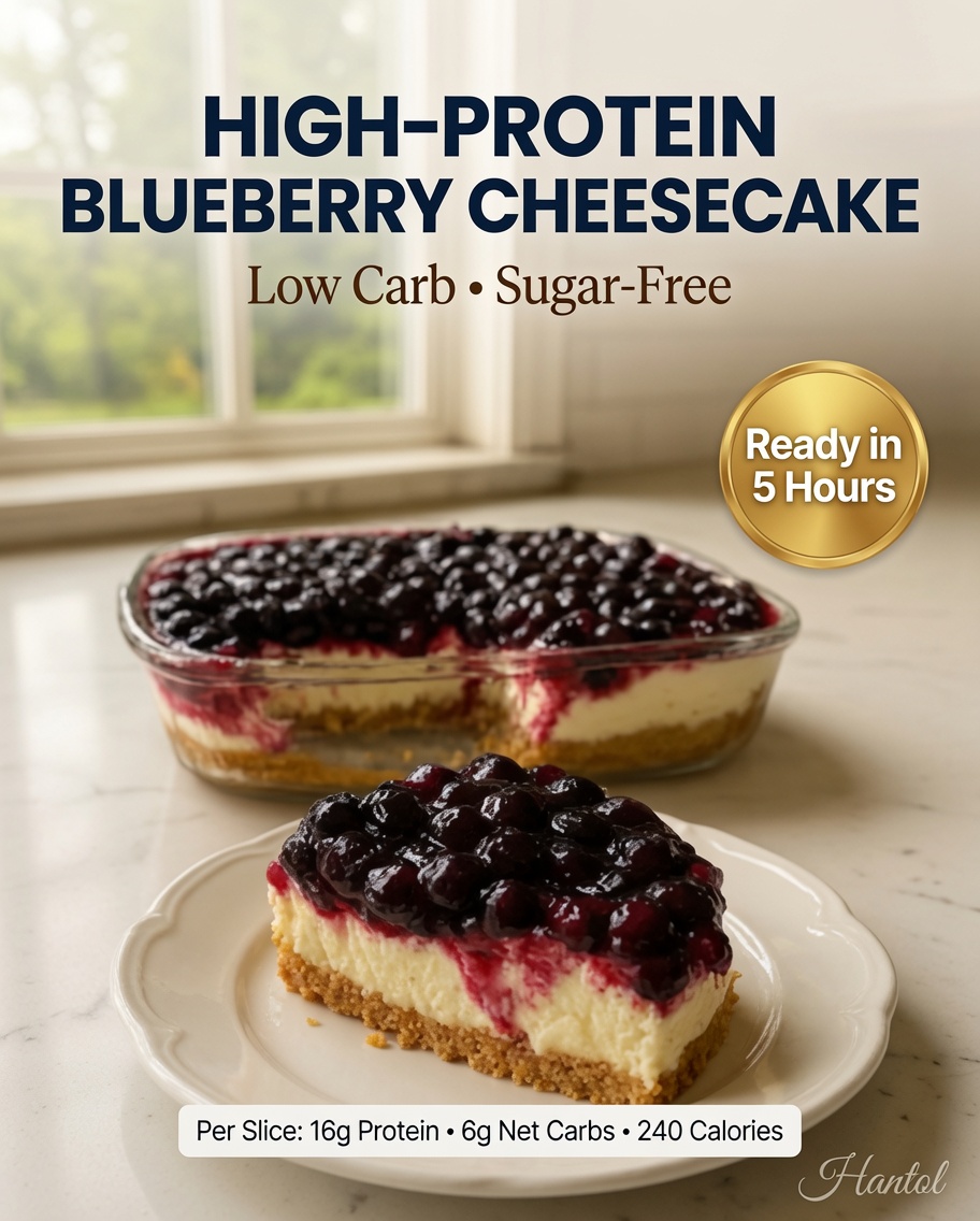High-Protein Blueberry Cheesecake