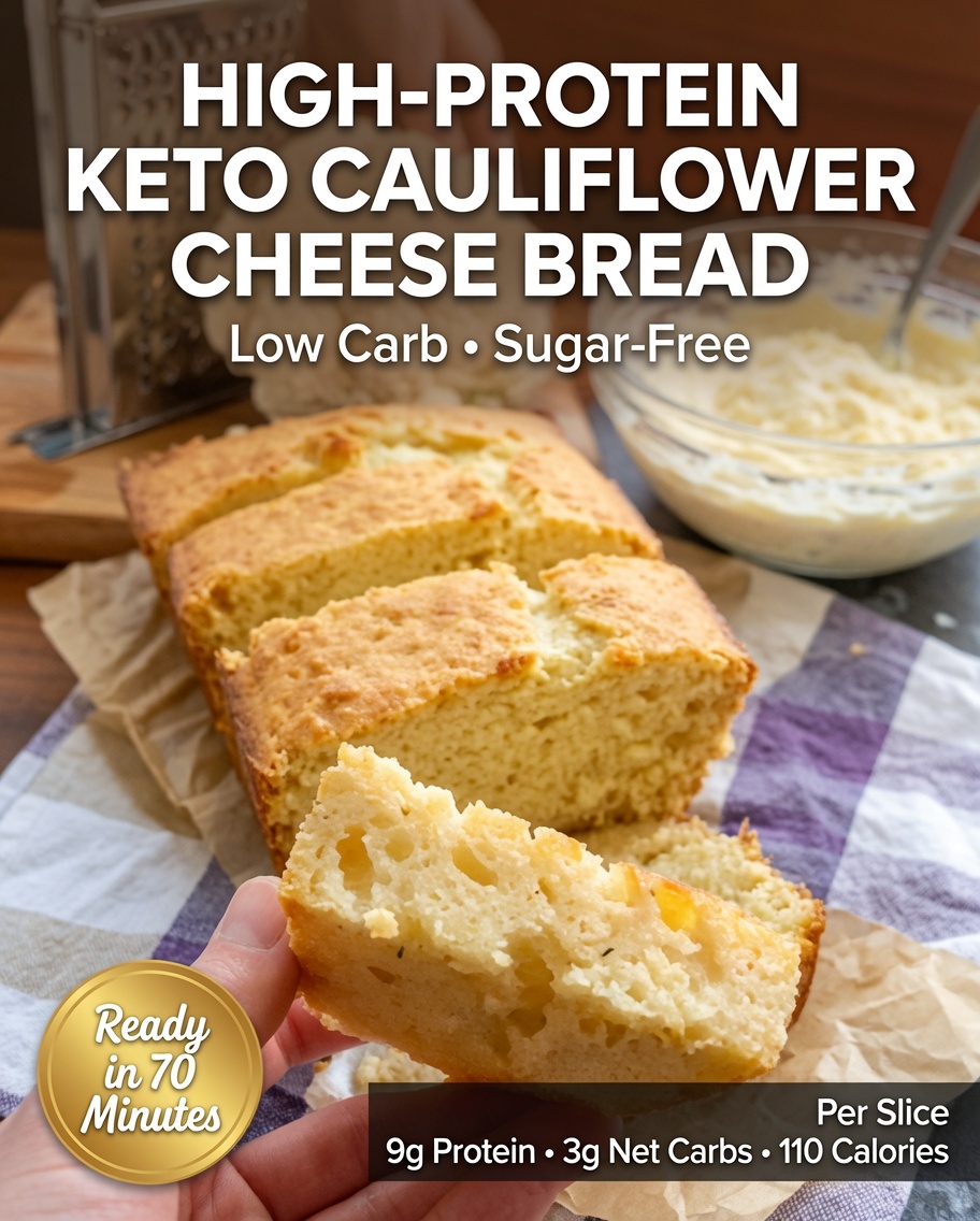 High-Protein Keto Cauliflower Cheese Bread