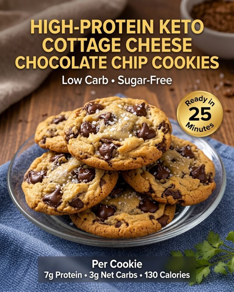 High-Protein Keto Cottage Cheese Chocolate Chip Cookies