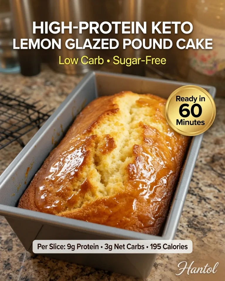 High-Protein Keto Lemon Glazed Pound Cake