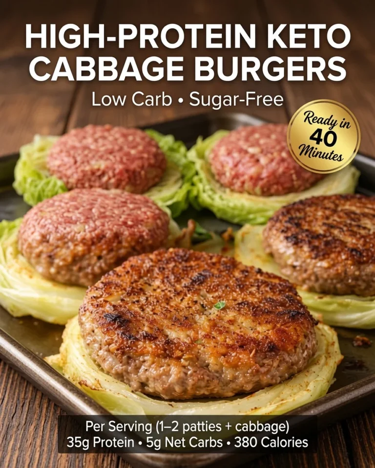 High-Protein Keto Cabbage Burgers