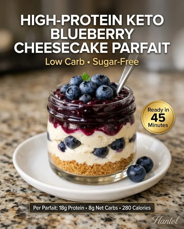 High-Protein Keto Blueberry Cheesecake Parfait