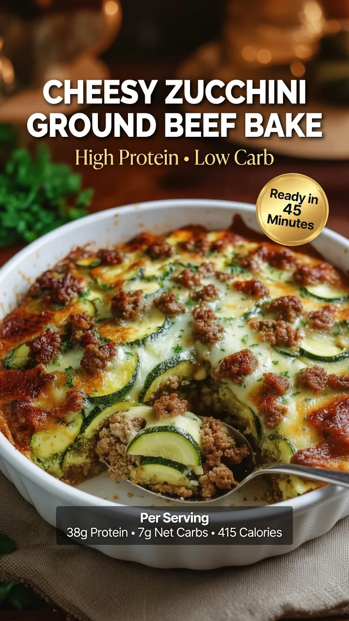 Cheesy Zucchini Ground Beef Bake