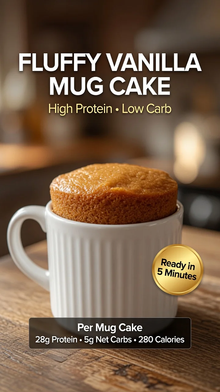 High-Protein Fluffy Vanilla Mug Cake