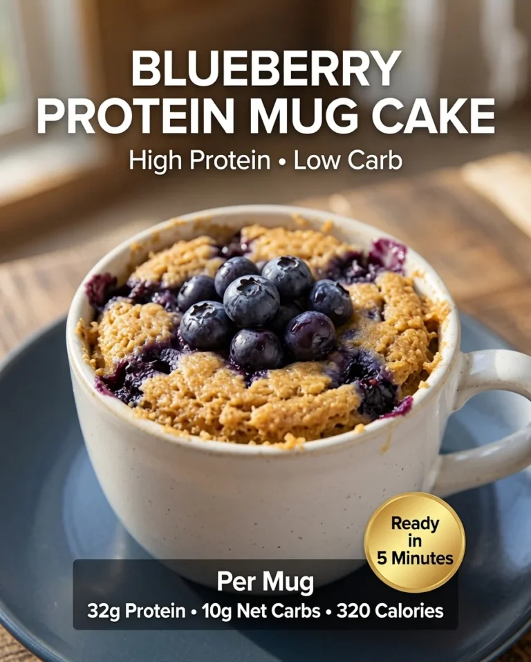 Blueberry Protein Mug Cake