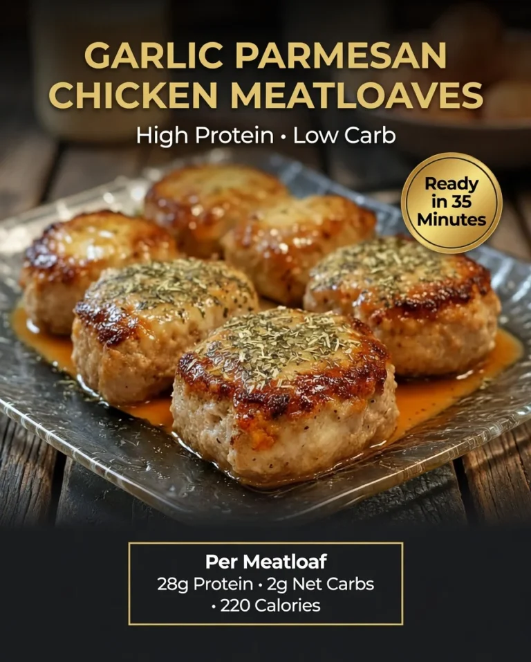 Garlic Parmesan Chicken Meatloaves