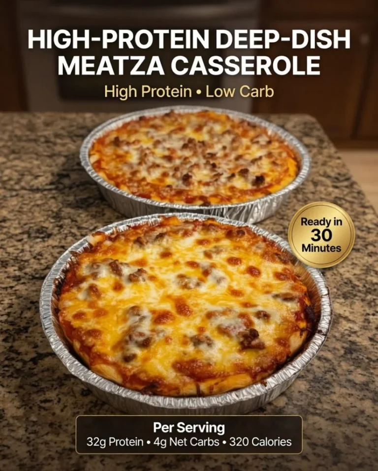 High-Protein Deep-Dish Meatza Casserole