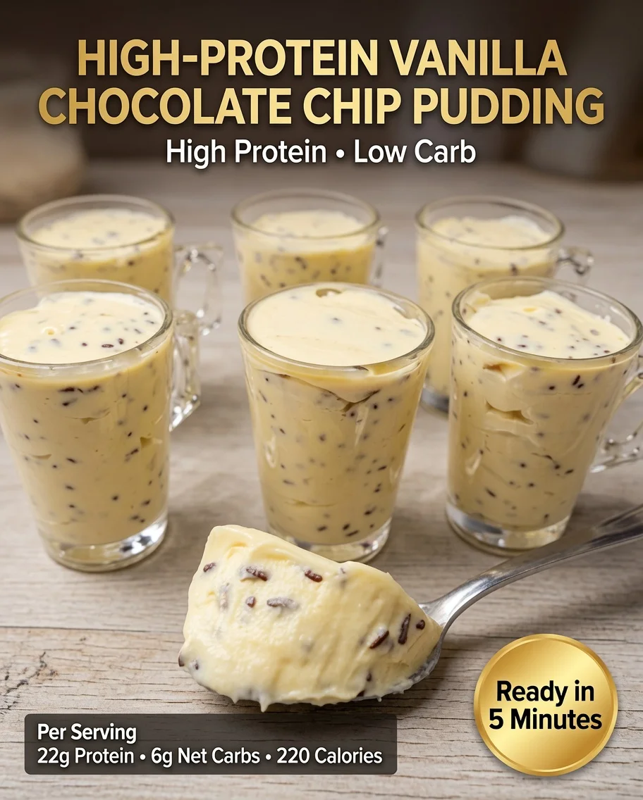 High-Protein Vanilla Chocolate Chip Pudding