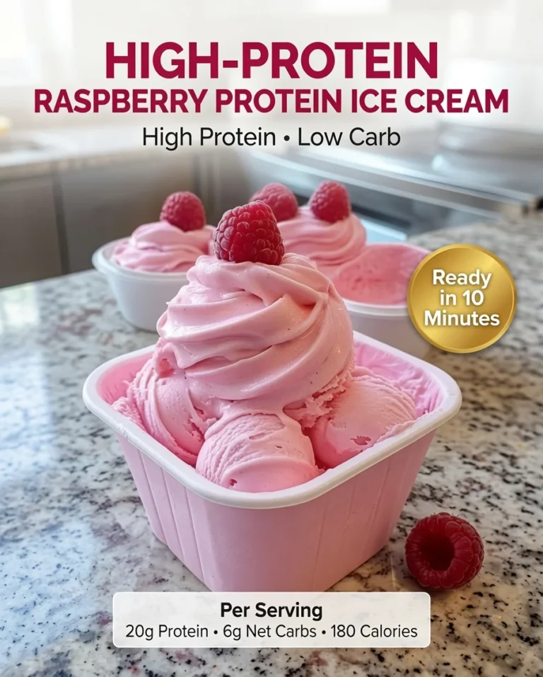 High-Protein Raspberry Protein Ice Cream