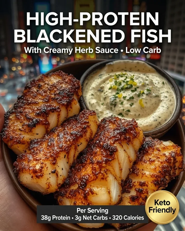 Blackened Fish with Creamy Herb Sauce