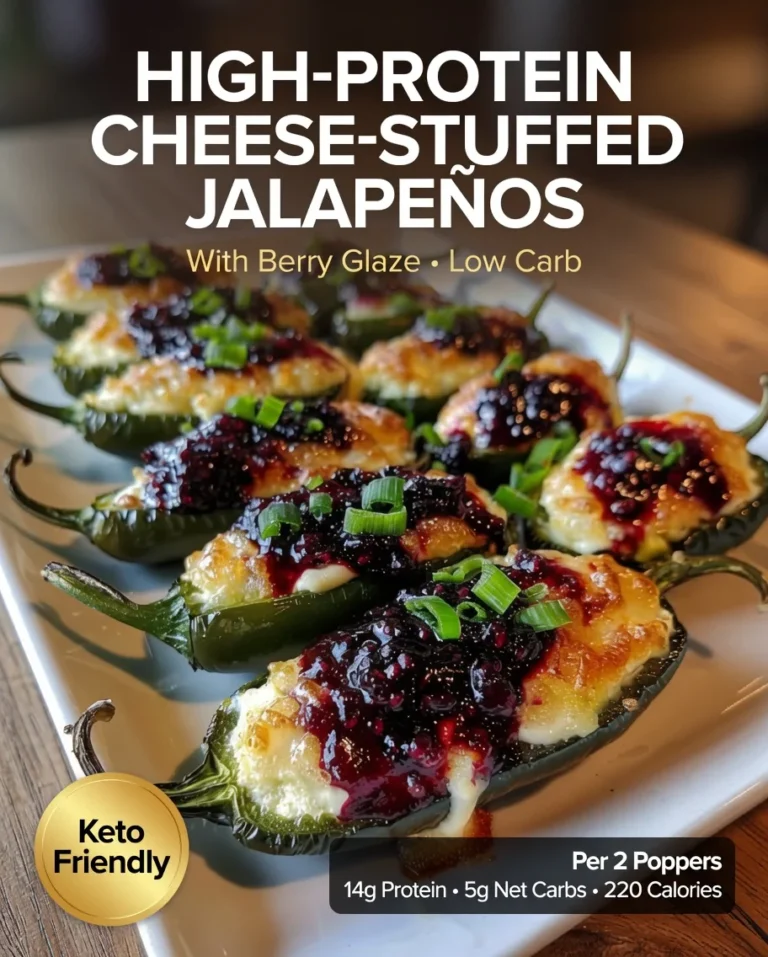Cheese-Stuffed Jalapeños with Berry Glaze