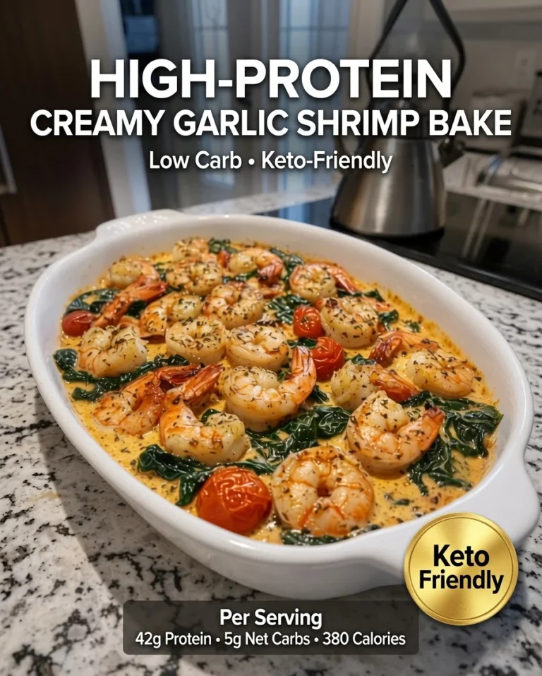 Creamy Garlic Shrimp Bake