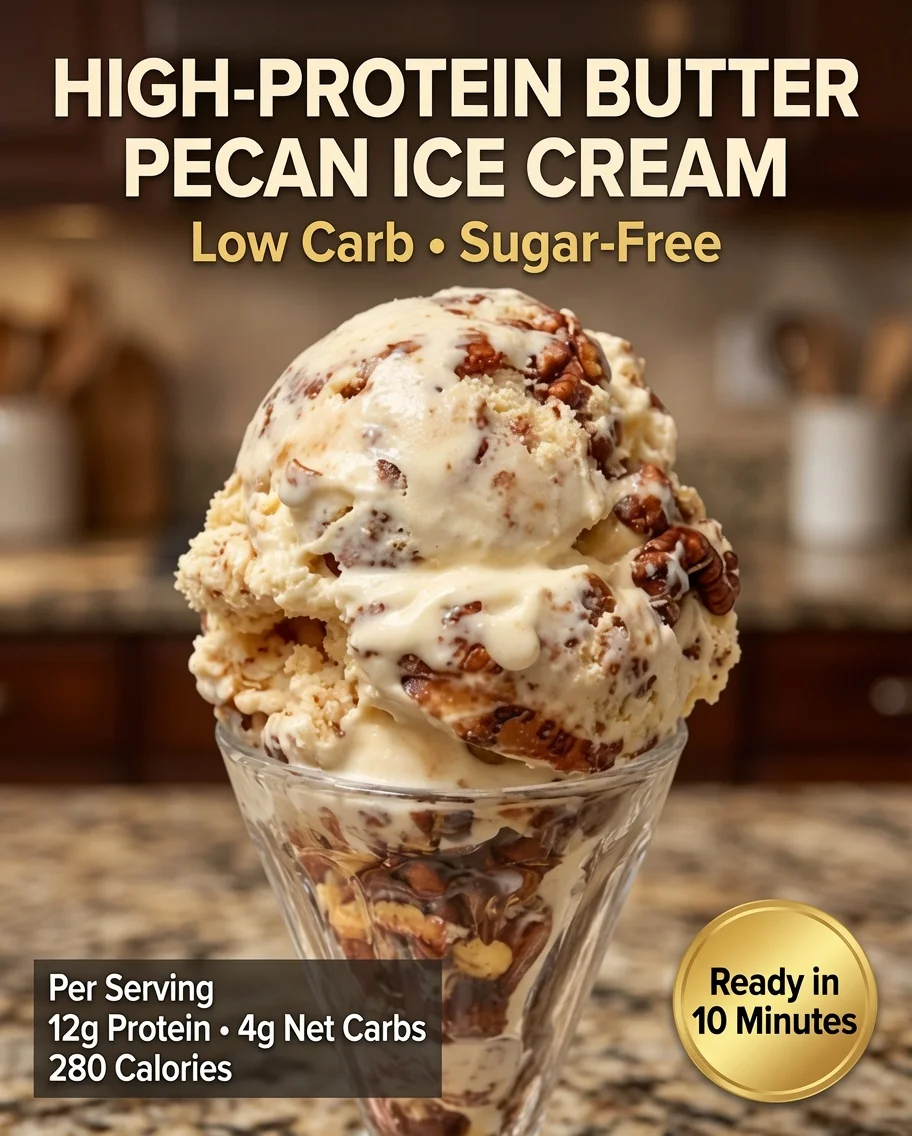 High-Protein Butter Pecan Ice Cream