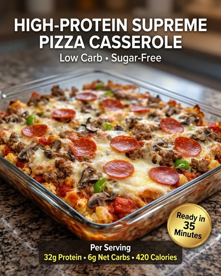 High-Protein Supreme Pizza Casserole
