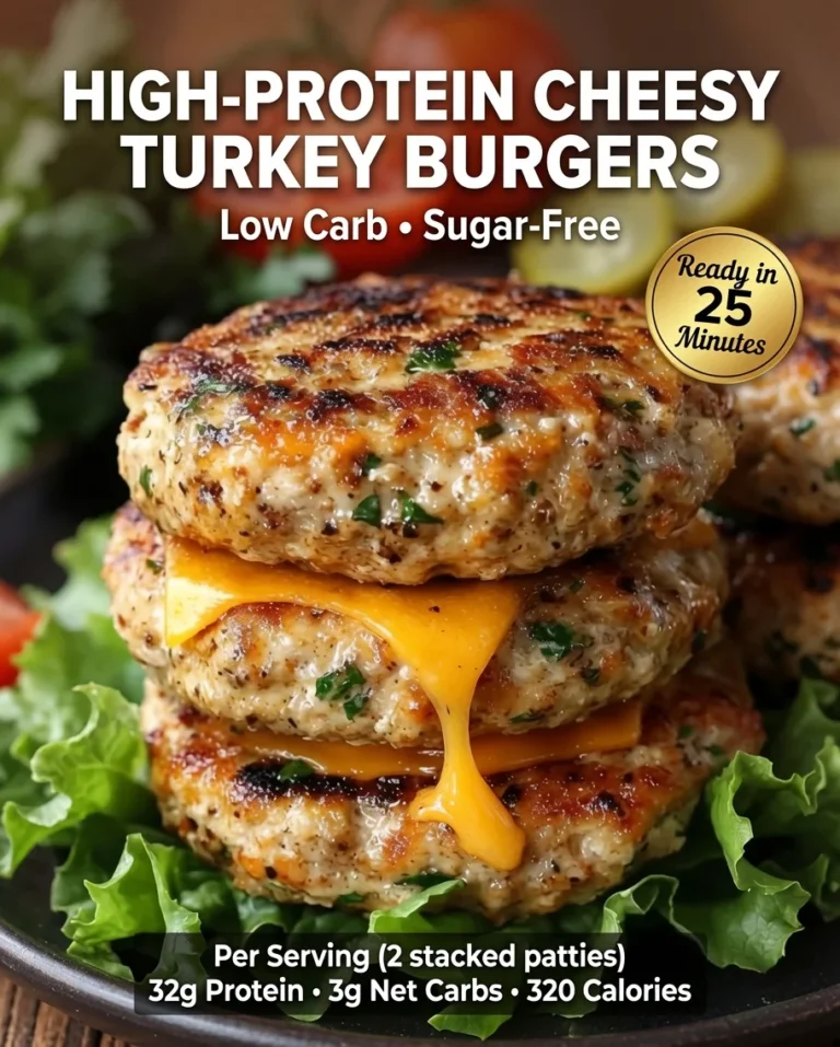 High-Protein Cheesy Turkey Burgers