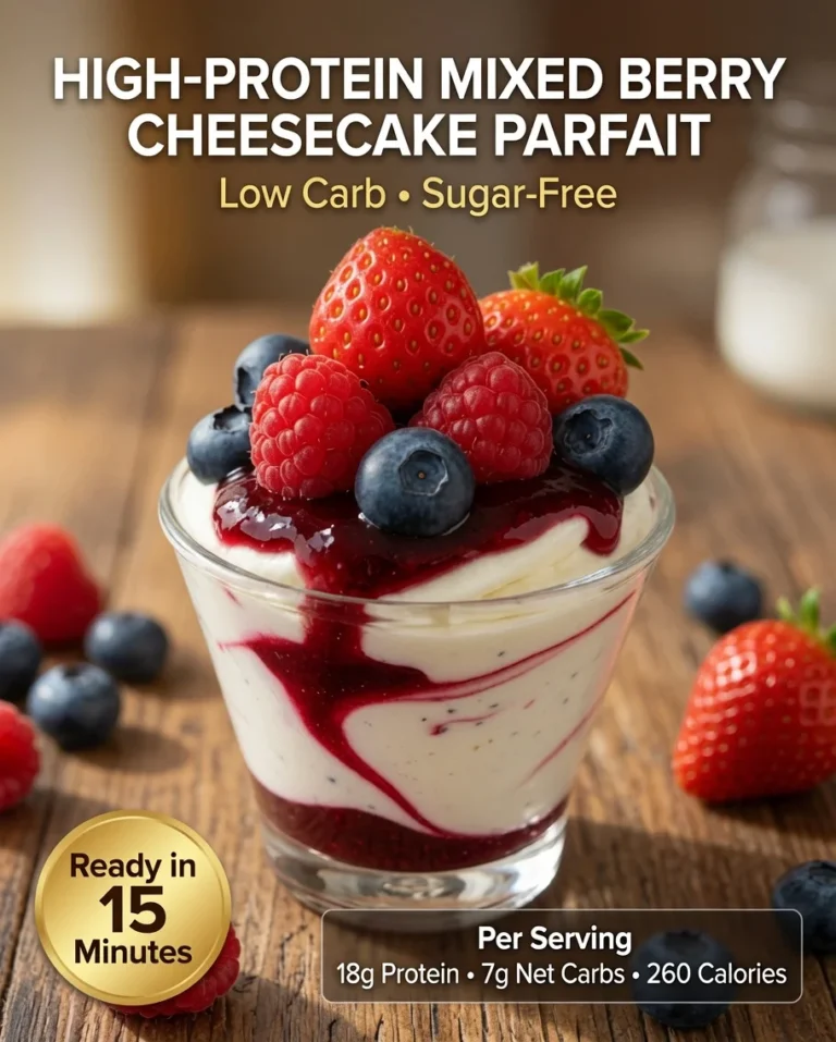 High-Protein Mixed Berry Cheesecake Parfait