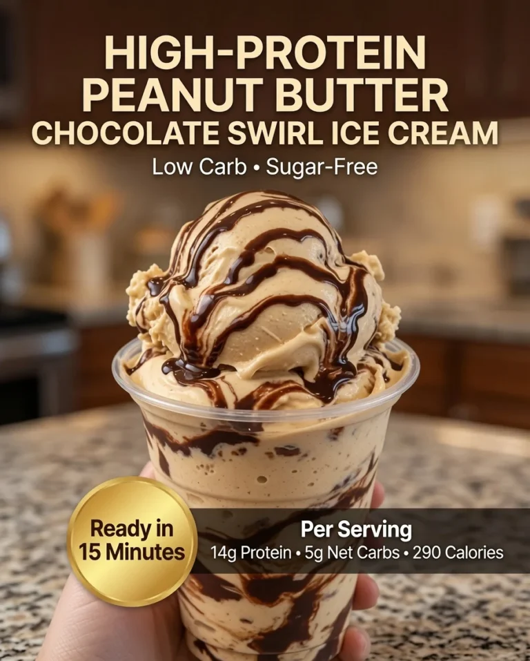 High-Protein Peanut Butter Chocolate Swirl Ice Cream