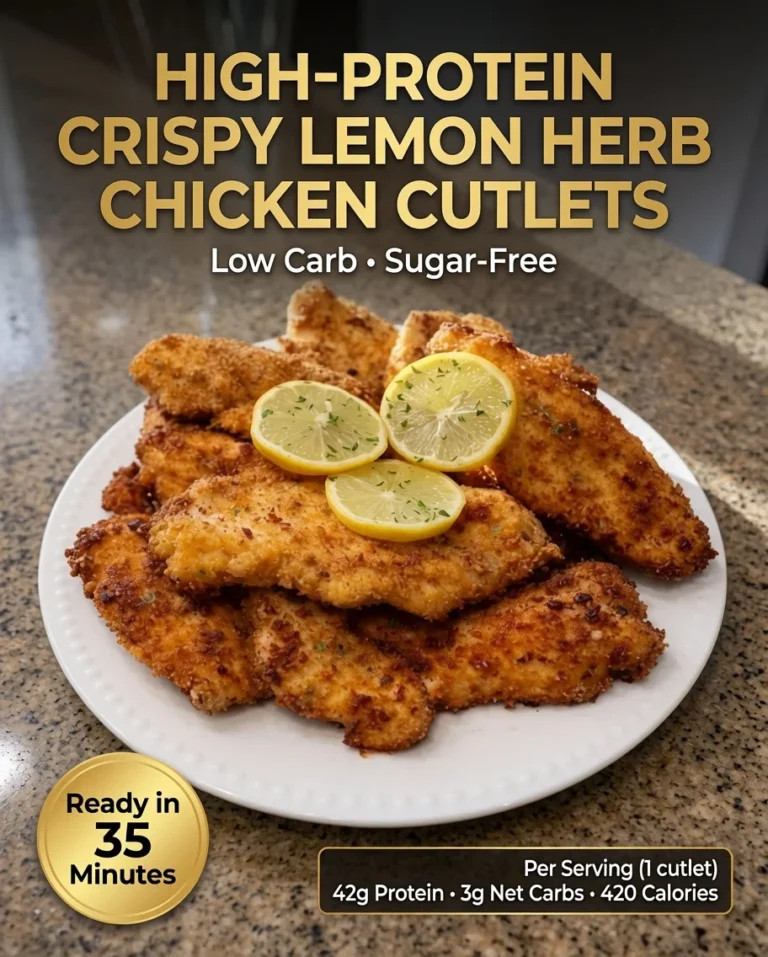 High-Protein Crispy Lemon Herb Chicken Cutlets