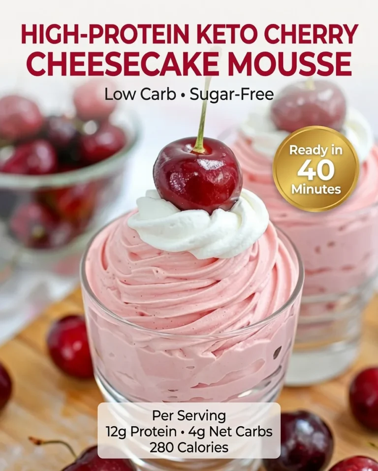 High-Protein Keto Cherry Cheesecake Mousse