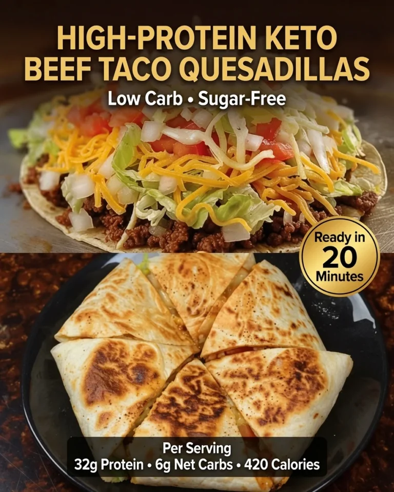 High-Protein Keto Beef Taco Quesadillas