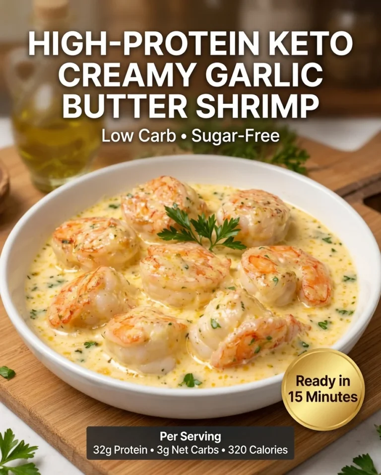 High-Protein Keto Creamy Garlic Butter Shrimp