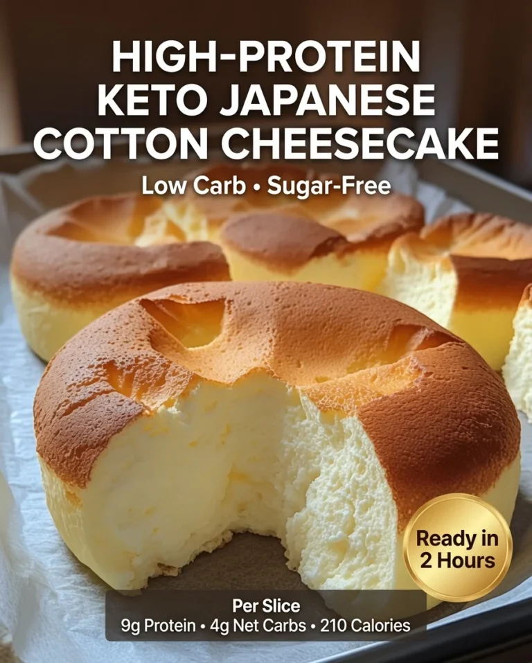 High-Protein Keto Japanese Cotton Cheesecake