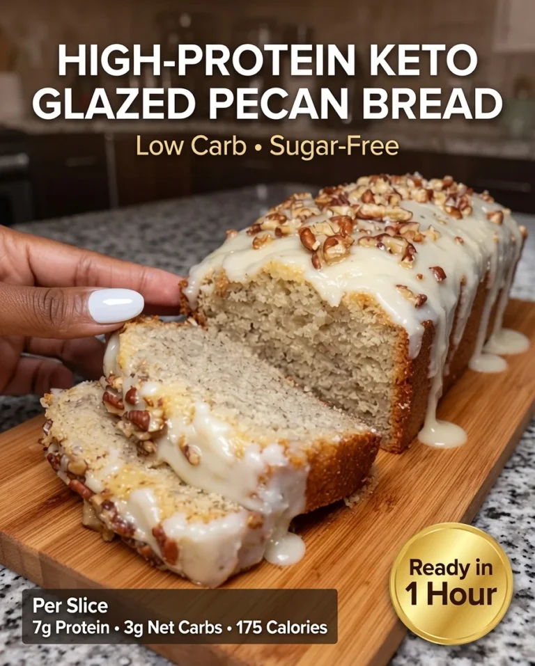 High-Protein Keto Glazed Pecan Bread