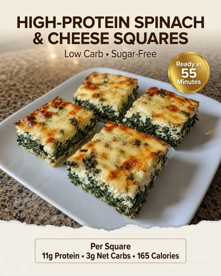 High-Protein Spinach & Cheese Squares