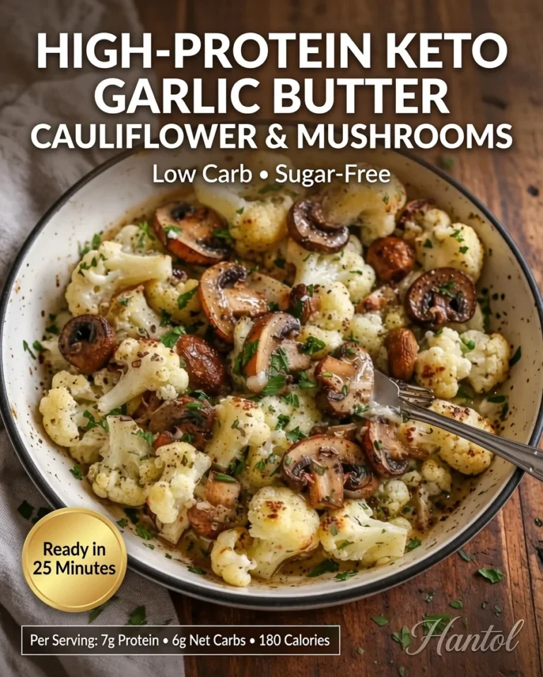 High-Protein Keto Garlic Butter Cauliflower & Mushrooms