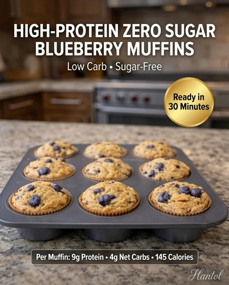High-Protein Zero Sugar Blueberry Muffins