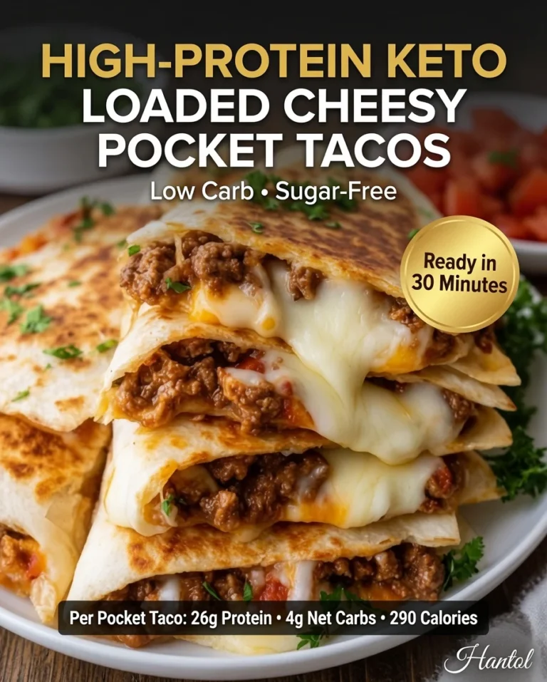 High-Protein Keto Loaded Cheesy Pocket Tacos