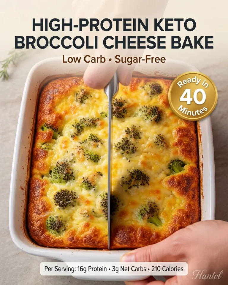 High-Protein Keto Broccoli Cheese Bake