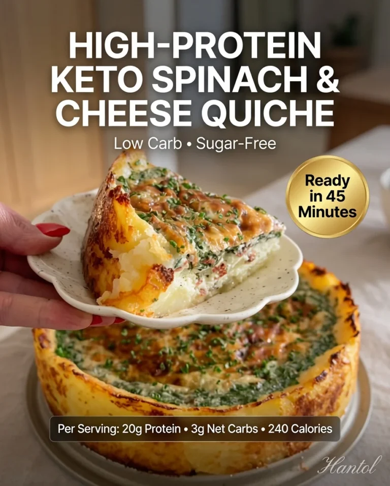High-Protein Keto Spinach & Cheese Quiche